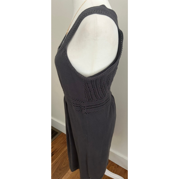 Women's Athleta Dark Gray Crochet Knit Tank Dress Size Small 100% cotton - Picture 3 of 10